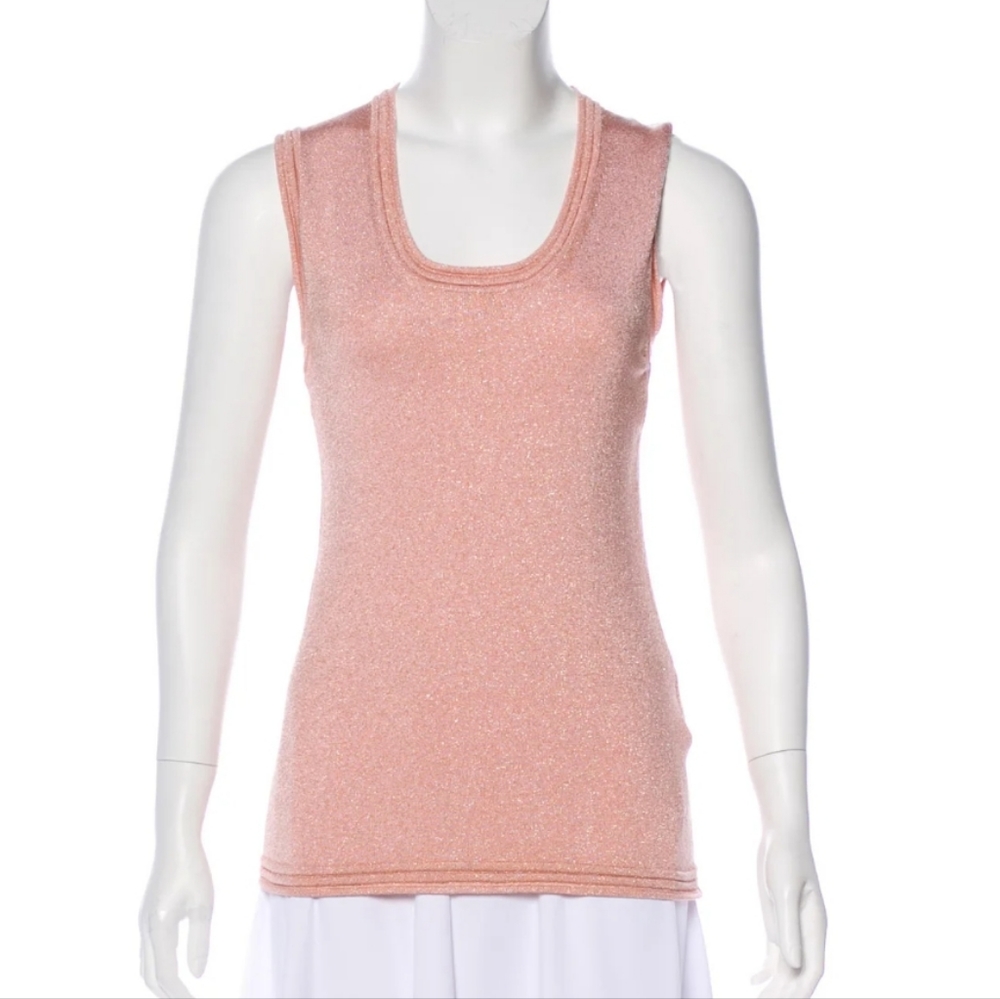 Missoni Pink Metallic Stretch Sleeveless Top size 44